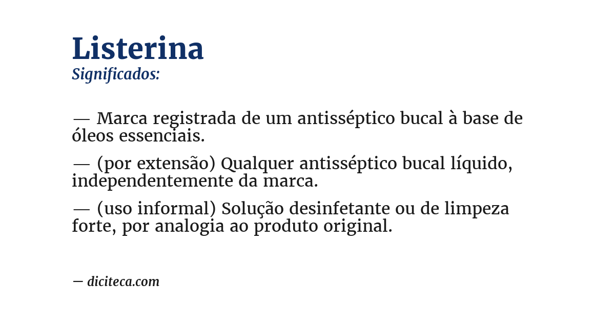 Significado de listerina