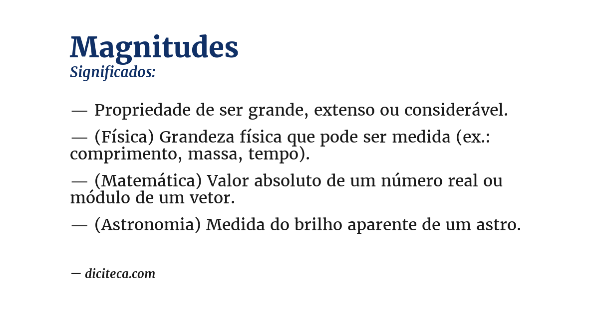 Significado de magnitudes
