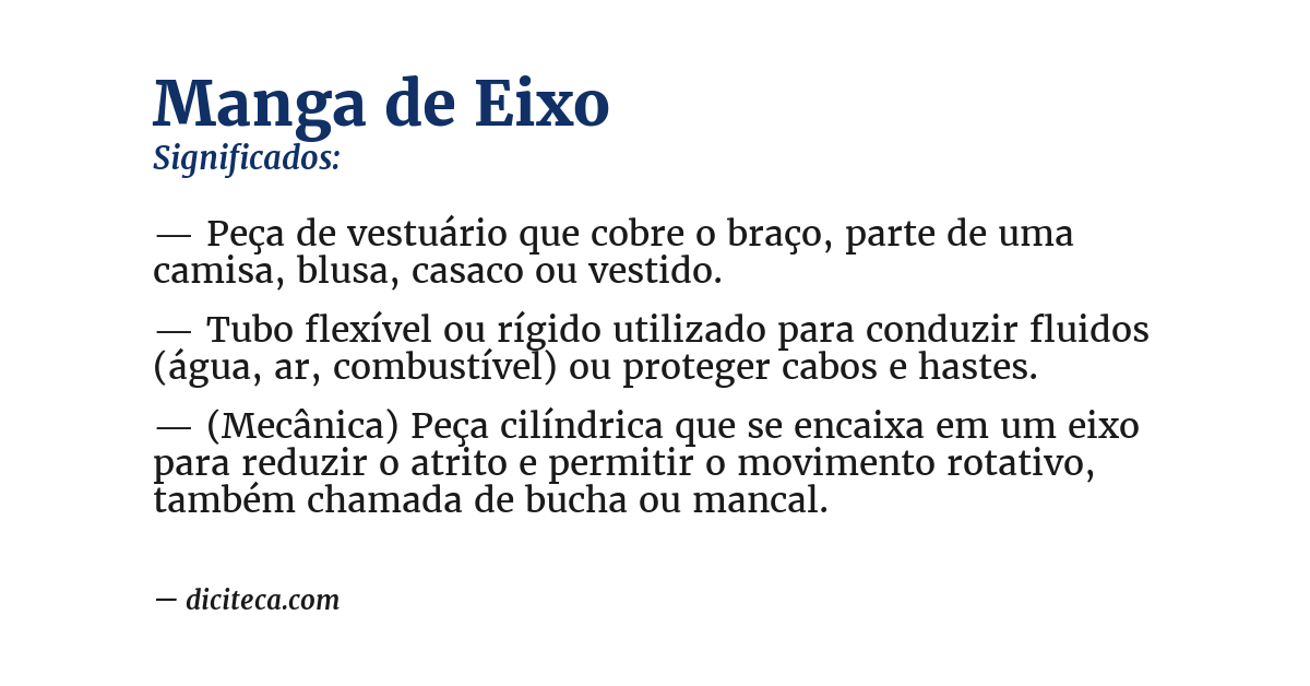 Significado de manga de eixo