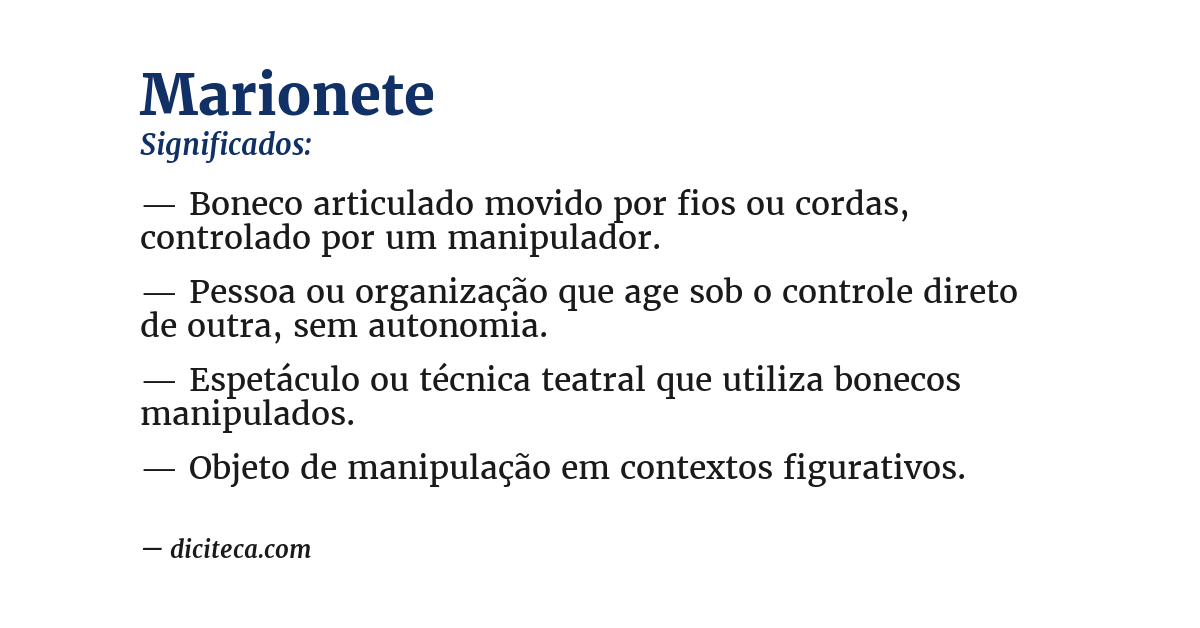 Significado de marionete