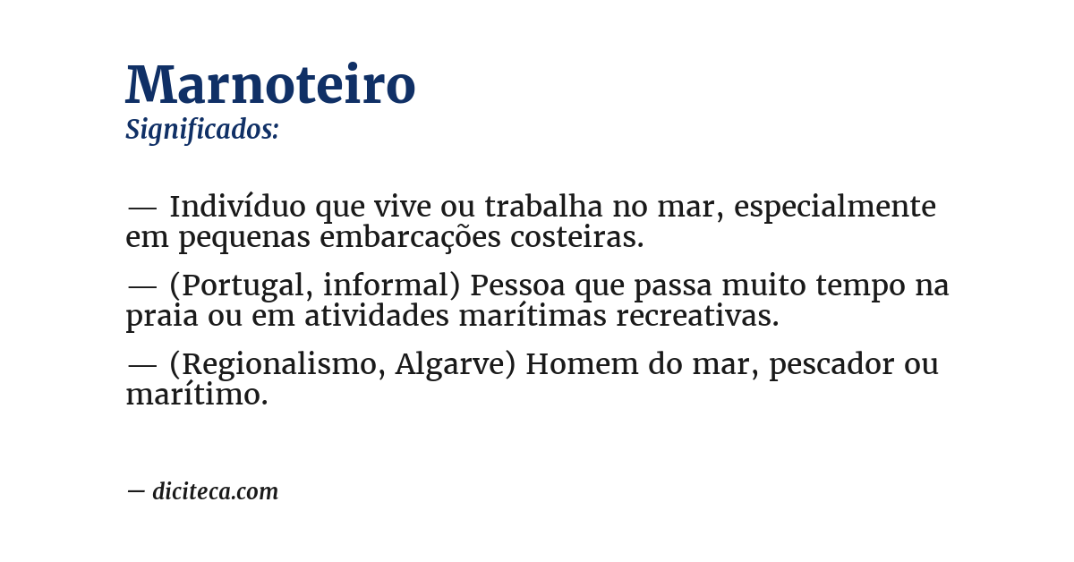 Significado de marnoteiro