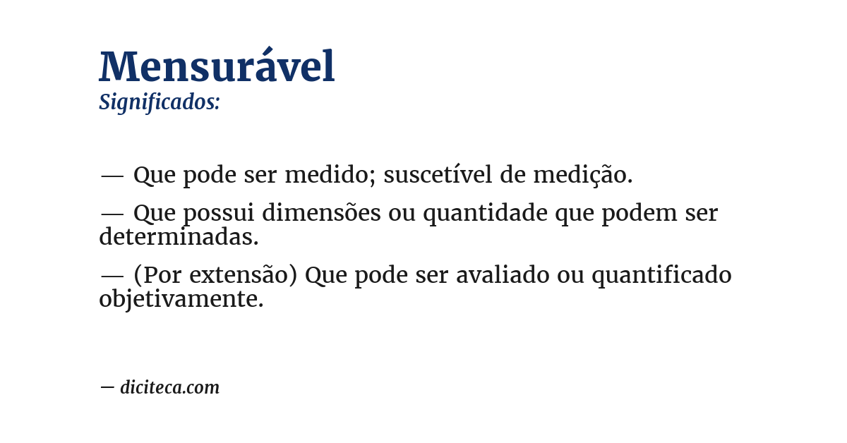 Significado de mensurável