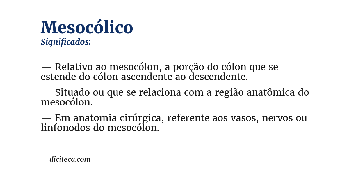 Significado de mesocólico