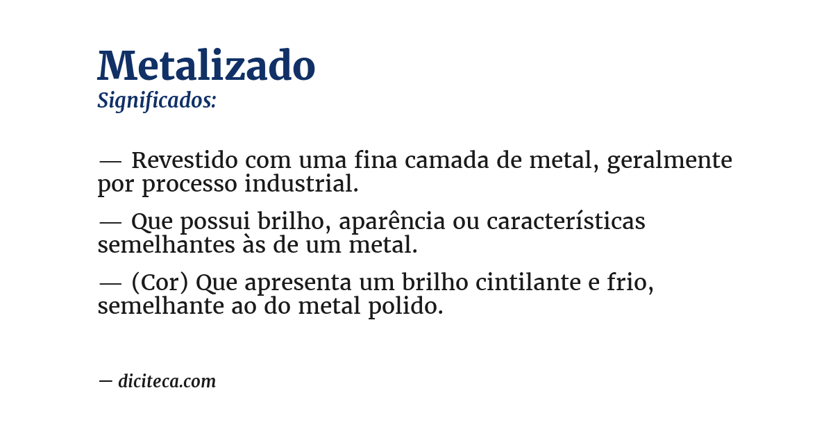 Significado de metalizado