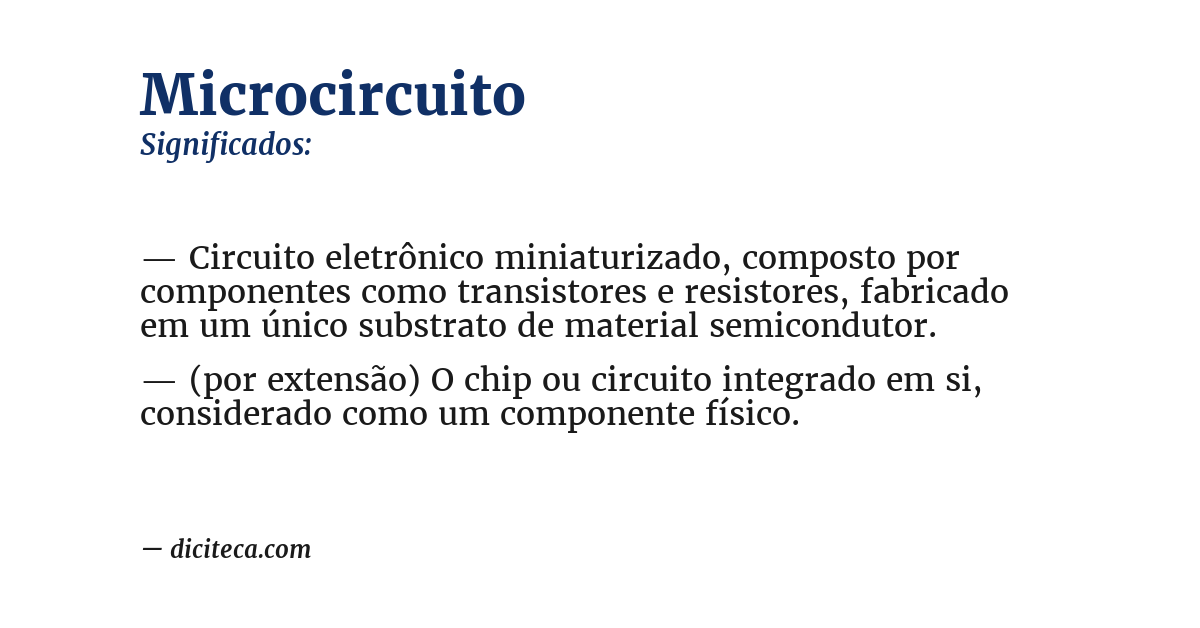 Significado de microcircuito
