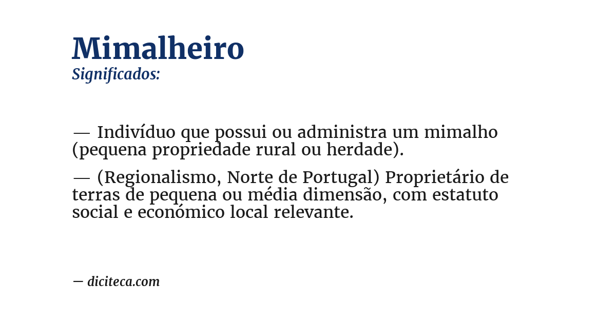 Significado de mimalheiro