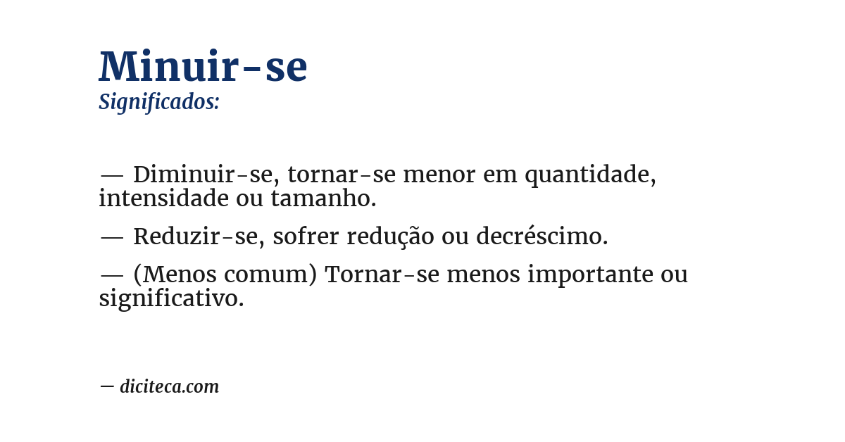 Significado de minuir-se