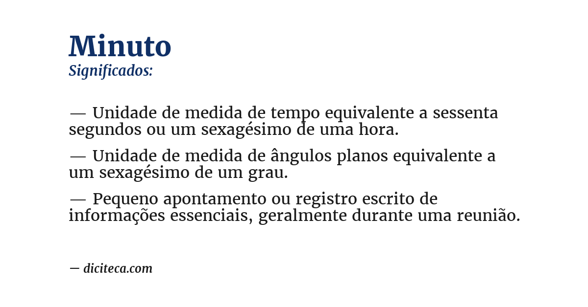 Significado de minuto