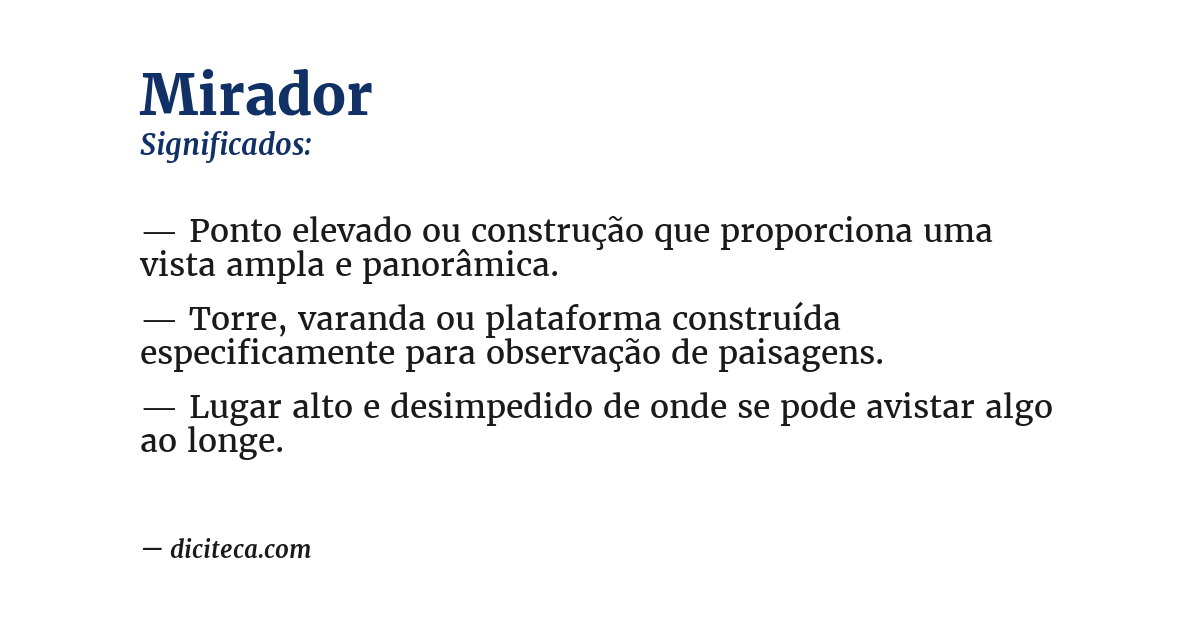 Significado de mirador