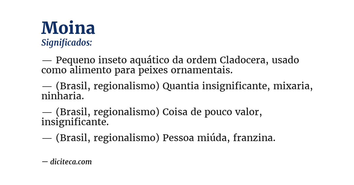 Significado de moina