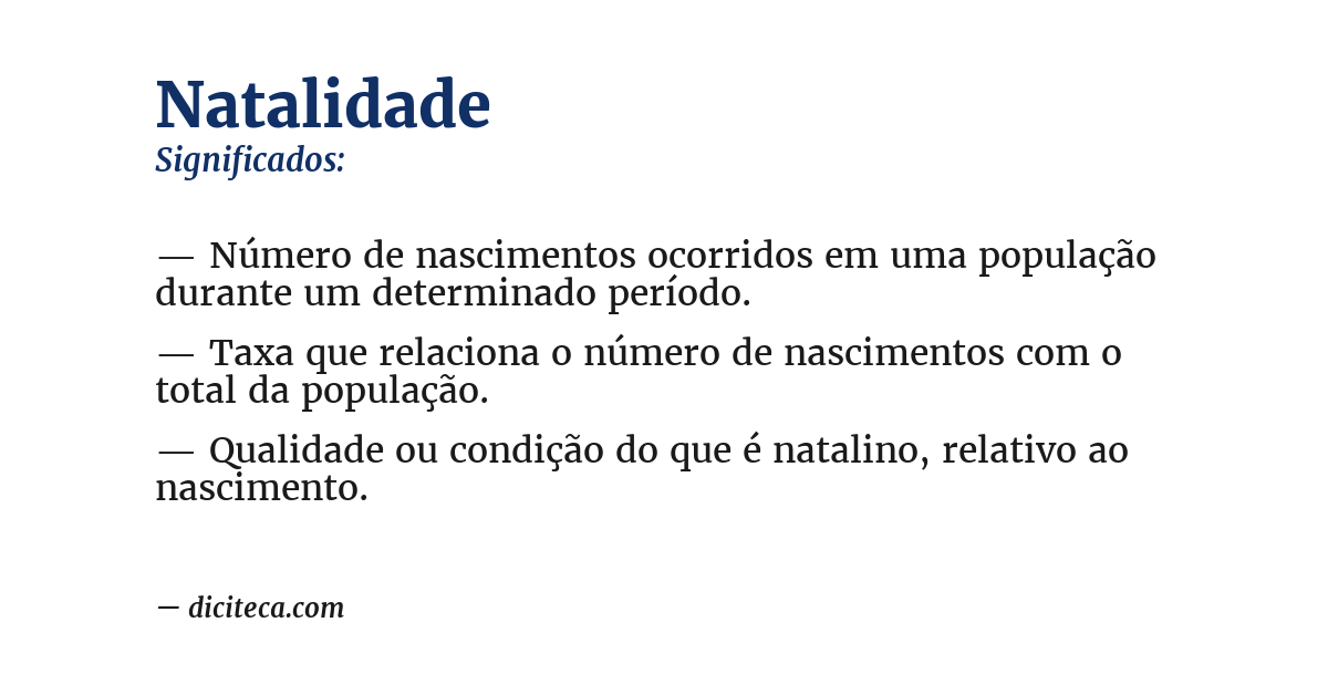Significado de natalidade