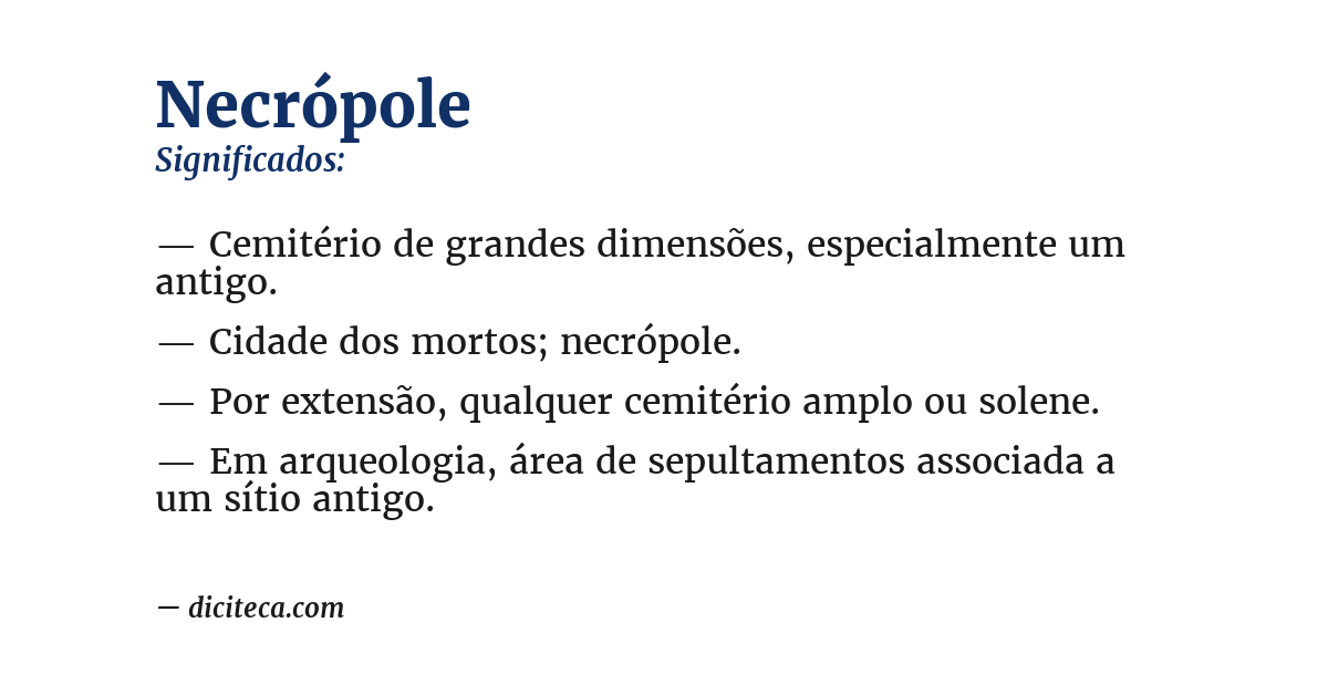 Significado de necrópole