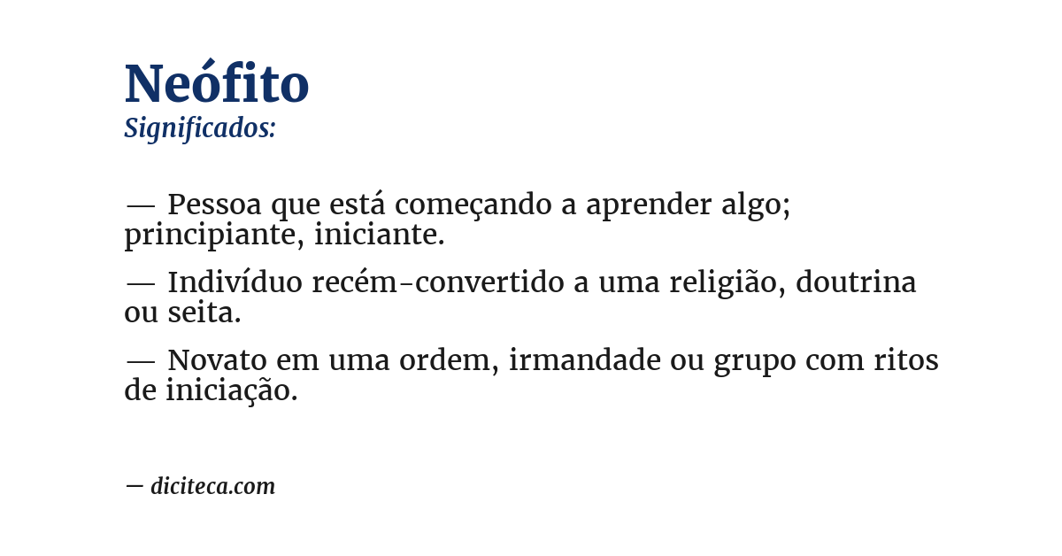 Significado de neófito
