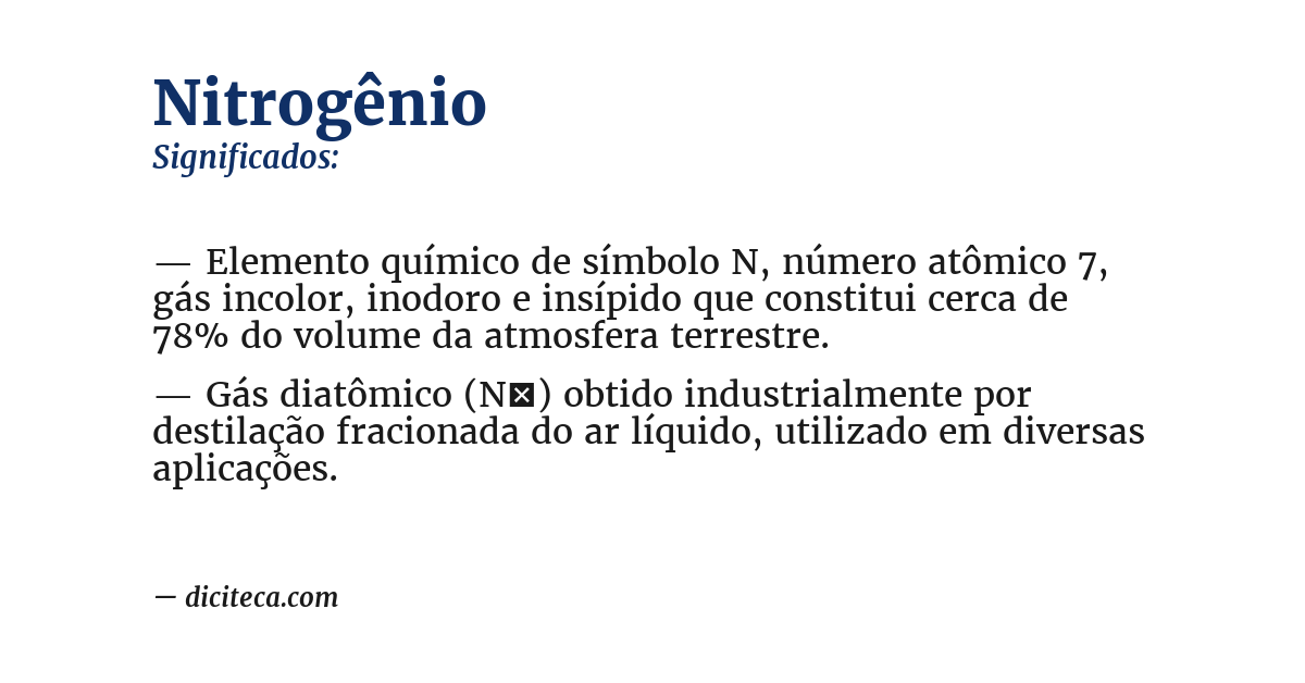 Significado de nitrogênio