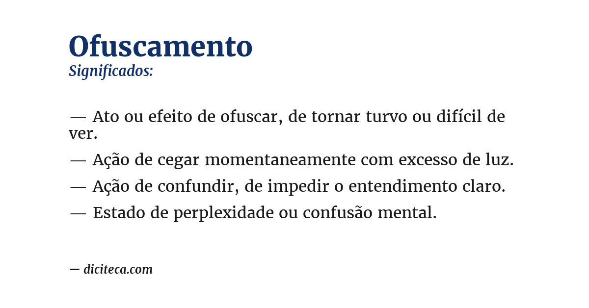 Significado de ofuscamento