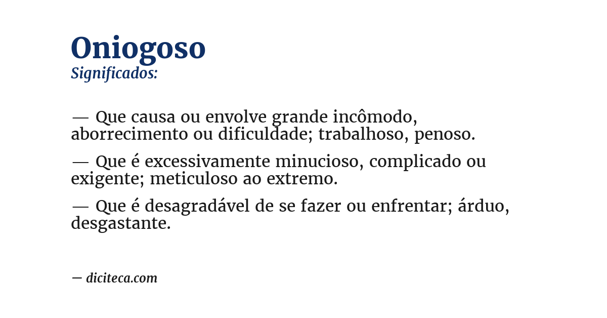 Significado de oniogoso