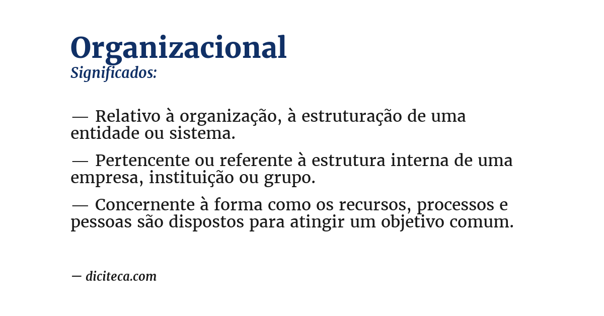 Significado de organizacional