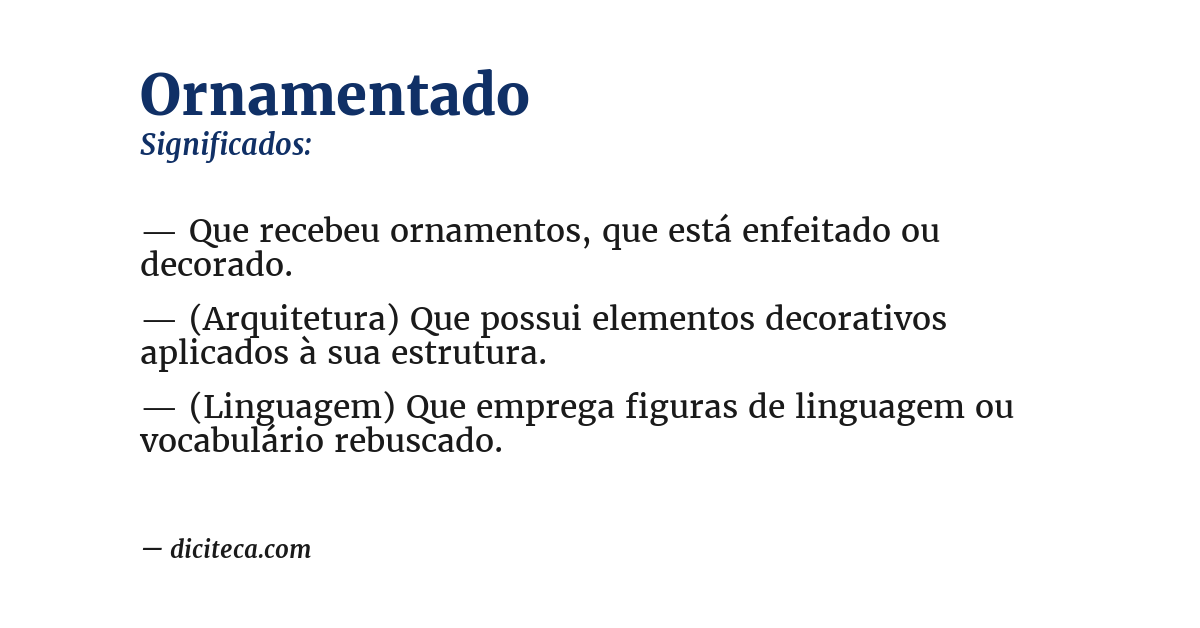 Significado de ornamentado