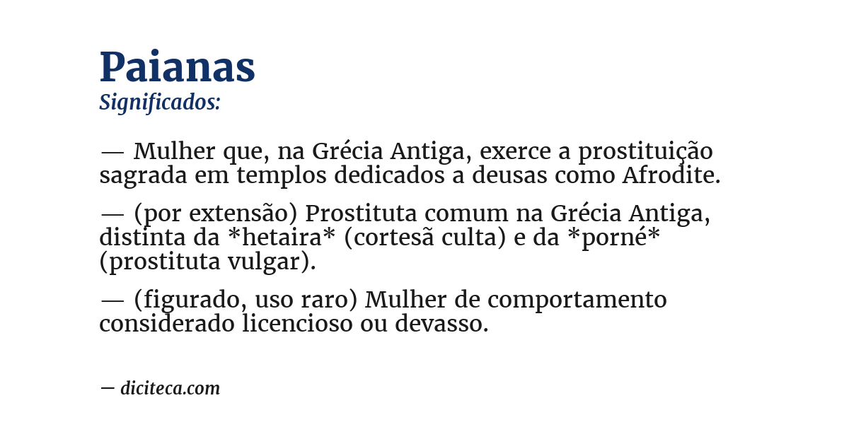 Significado de paianas