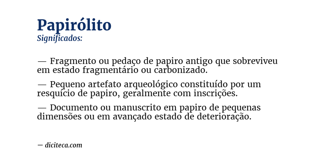 Significado de papirólito