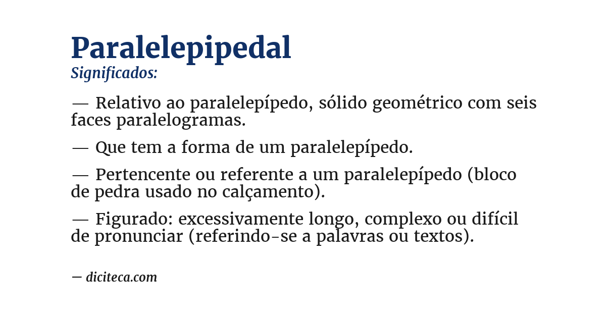 Significado de paralelepipedal
