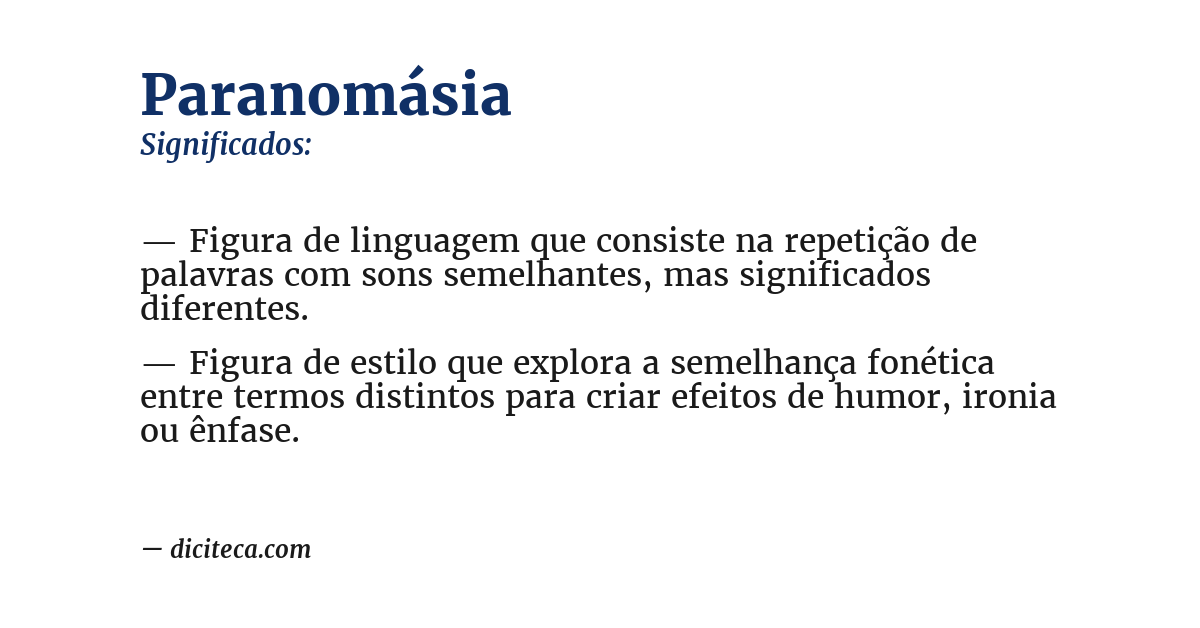 Significado de paranomásia