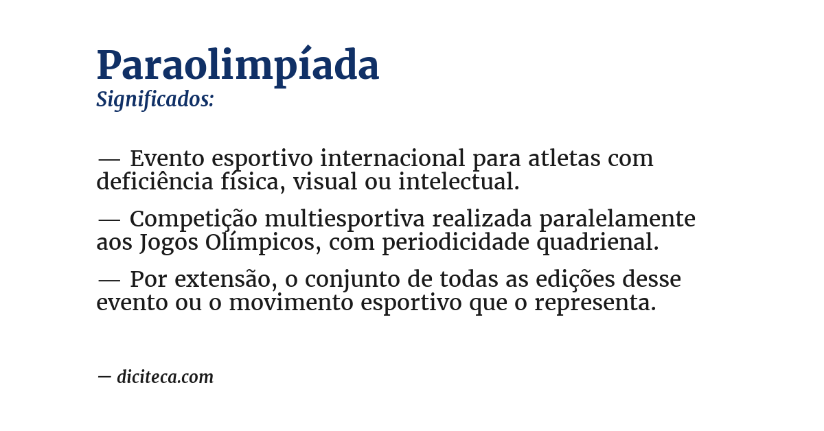 Significado de paraolimpíada