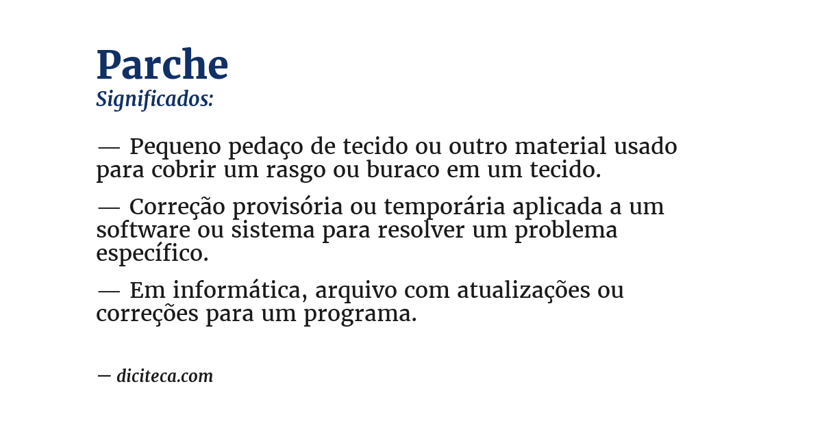 Significado de parche