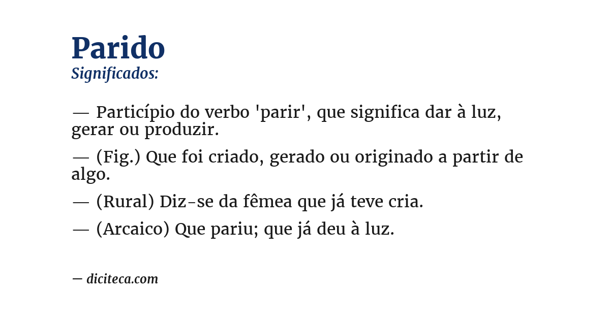Significado de parido