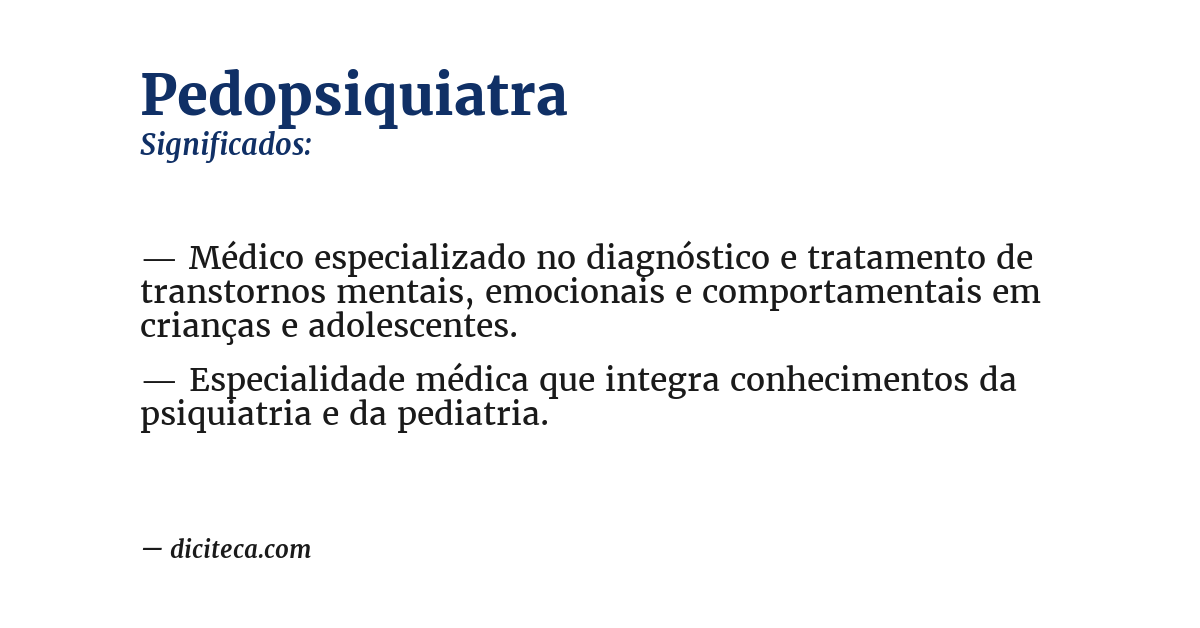 Significado de pedopsiquiatra