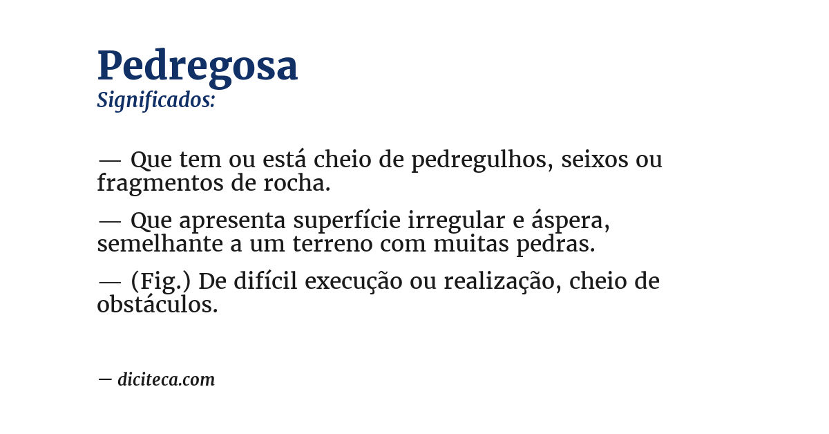 Significado de pedregosa