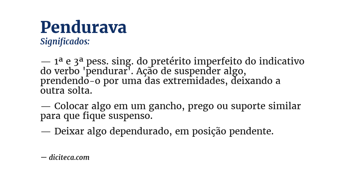 Significado de pendurava