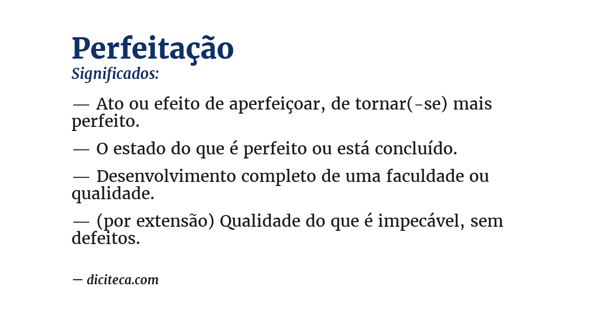 Significado de perfeitação