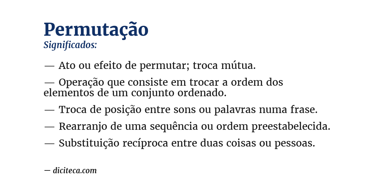 Significado de permutação