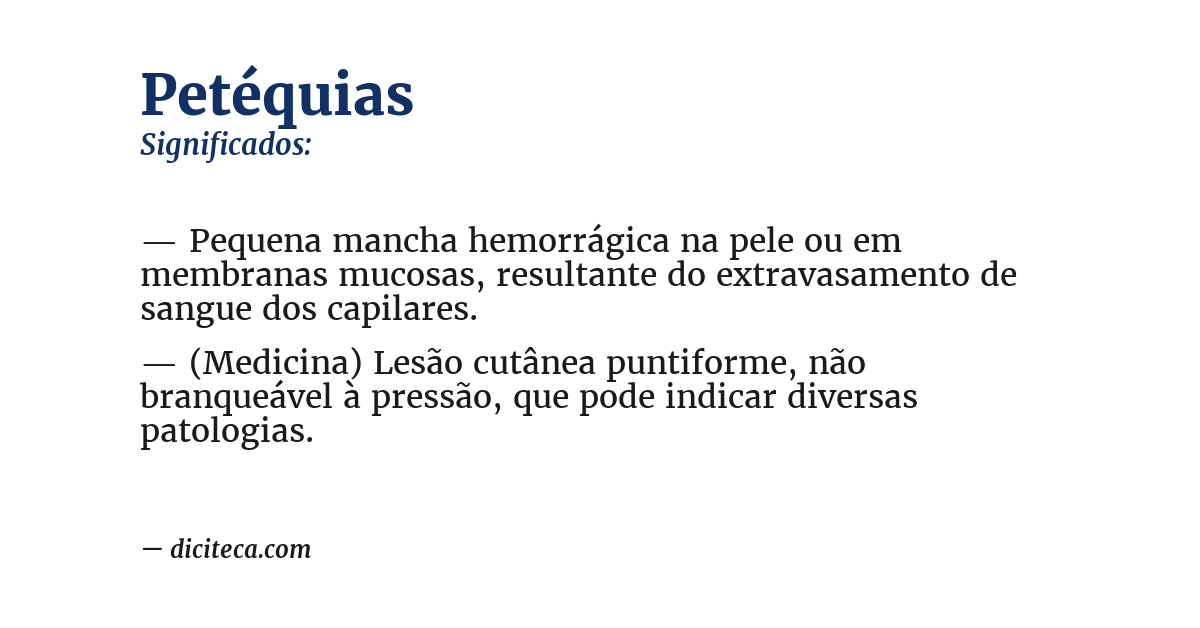 Significado de petéquias