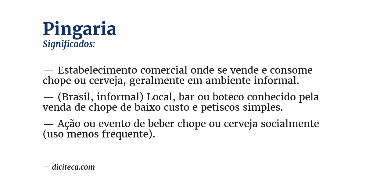 Significado de pingaria