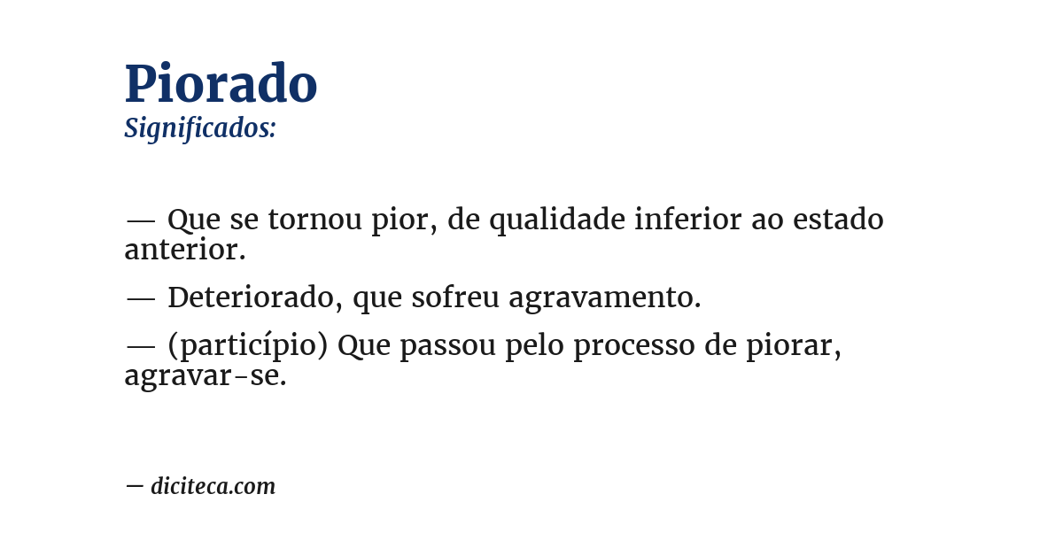 Significado de piorado