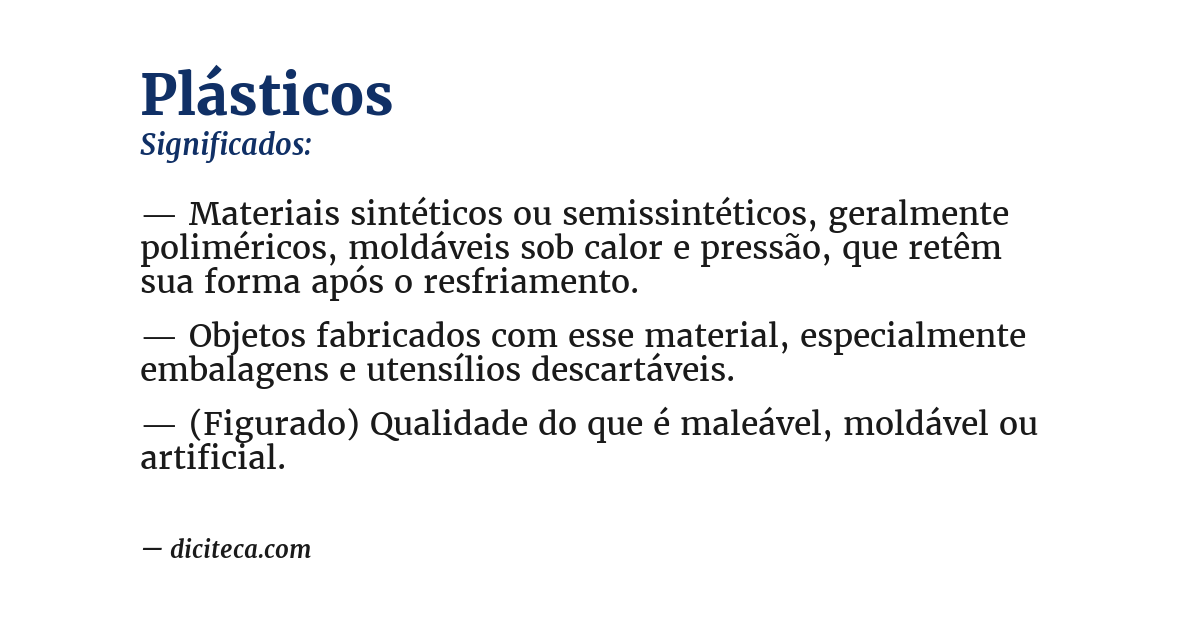 Significado de plásticos