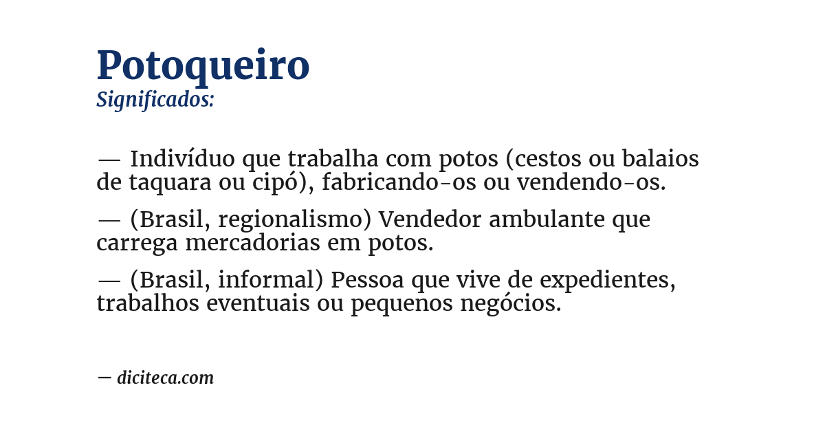 Significado de potoqueiro