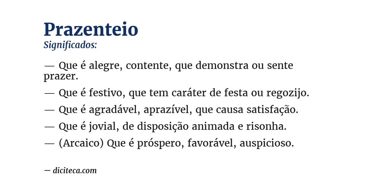 Significado de prazenteio