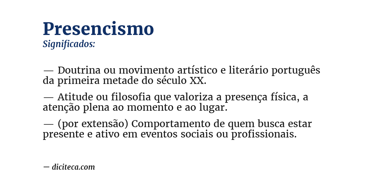 Significado de presencismo