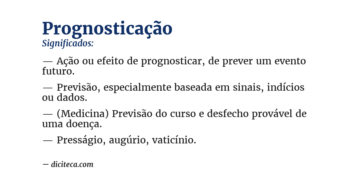 Significado de prognosticação
