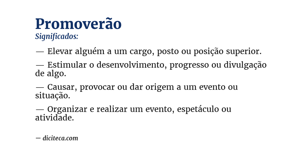 Significado de promoverão