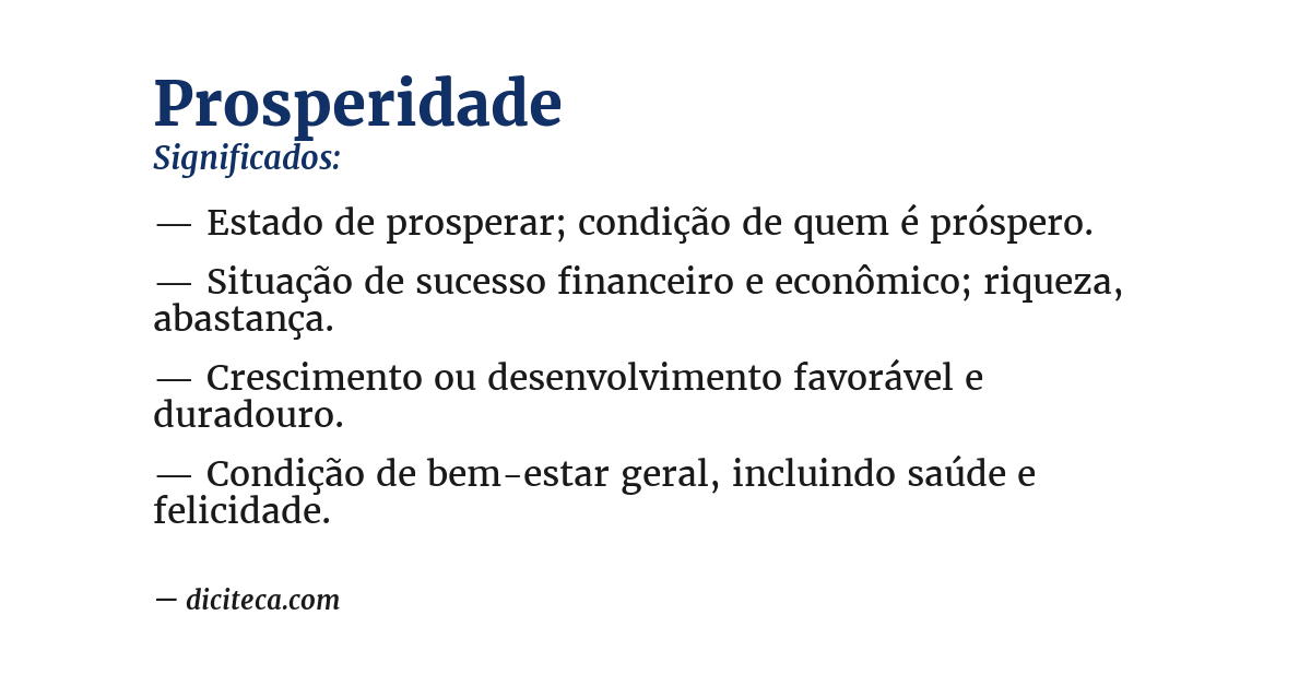 Significado de prosperidade