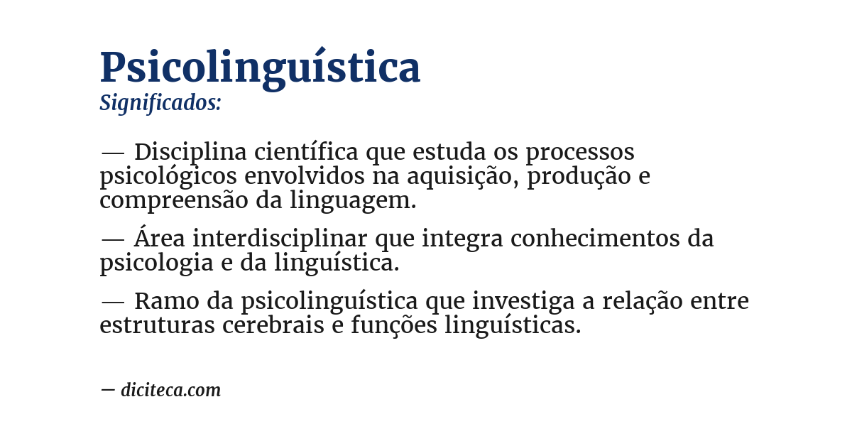 Significado de psicolinguística