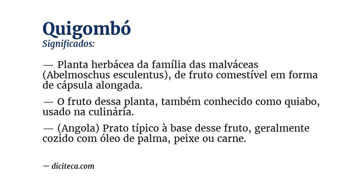 Significado de quigombó