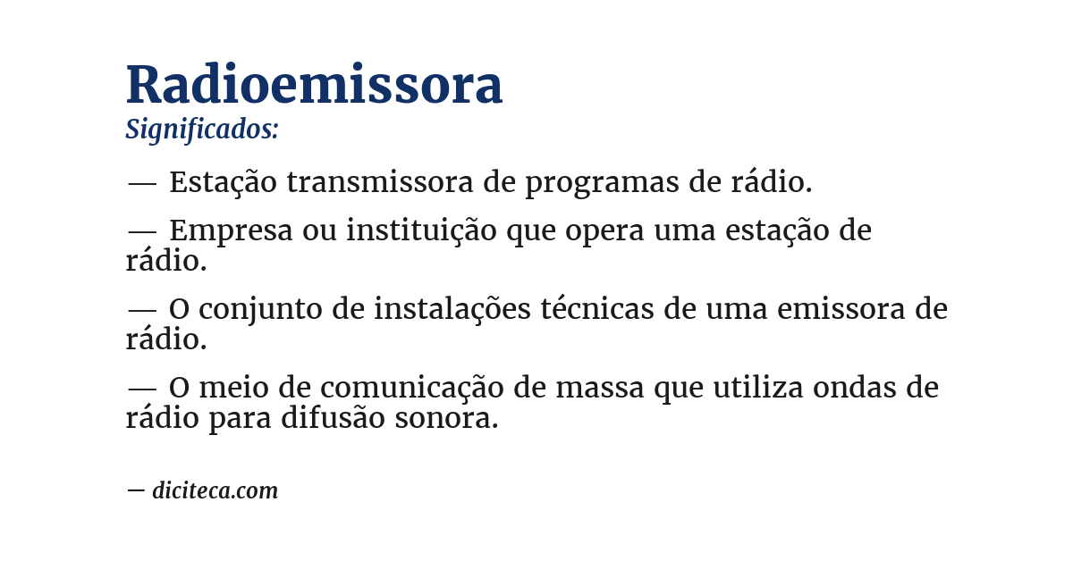 Significado de radioemissora