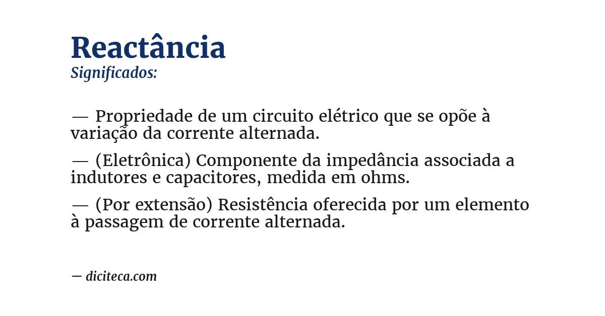 Significado de reactância