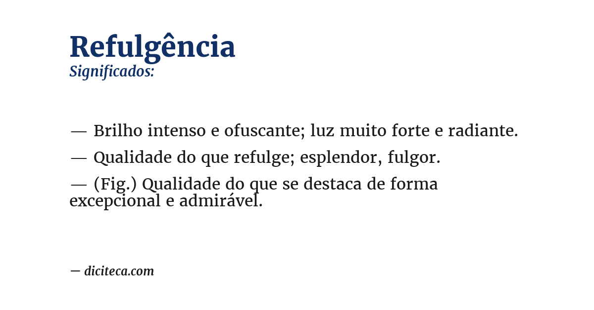 Significado de refulgência