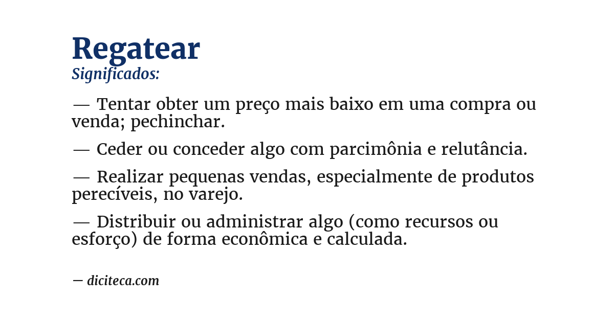 Significado de regatear